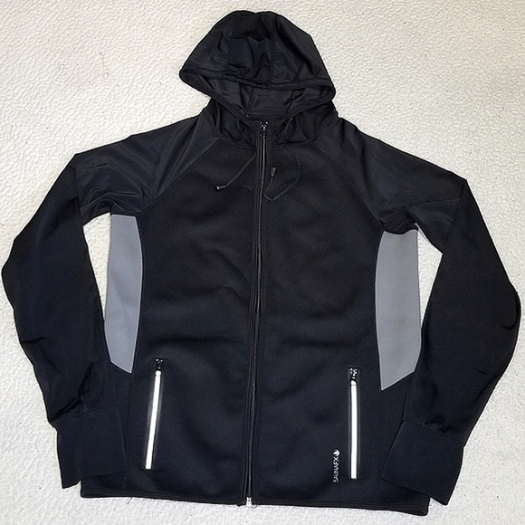 SaunaFX (SaunaTek) Black Neoprene Sauna Hooded Athletic/Workout Jacket- Size Lrg - Picture 1 of 8